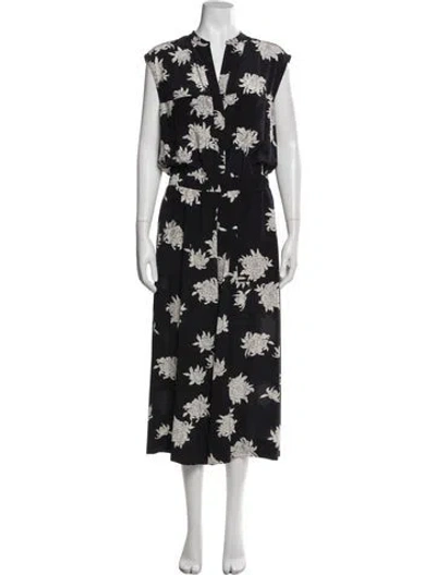 Pre-owned Vince Silk Printed Jumpsuit In Blue