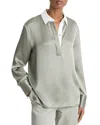 Vince Silk Satin Top In Gray