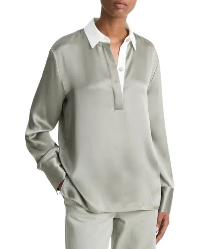 VINCE VINCE SILK SATIN RUGBY SHIRT