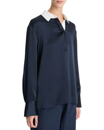Vince Silk Satin Rugby Shirt
