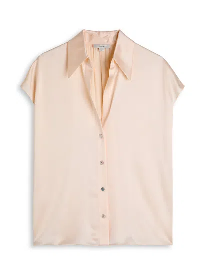 Vince Silk-satin Shirt In White