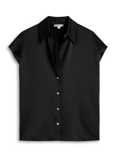 Vince Silk-satin Shirt In Black