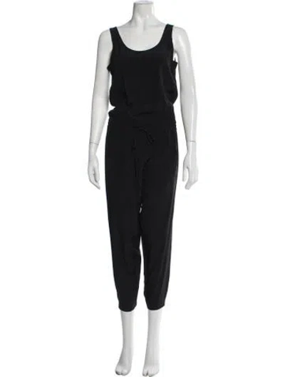 Pre-owned Vince Silk Scoop Neck Jumpsuit In Black