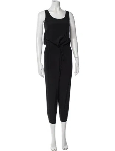 Pre-owned Vince Silk Scoop Neck Jumpsuit In Black