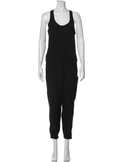 Pre-owned Vince Silk Scoop Neck Jumpsuit In Black