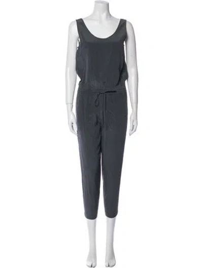 Pre-owned Vince Silk Scoop Neck Jumpsuit In Gray