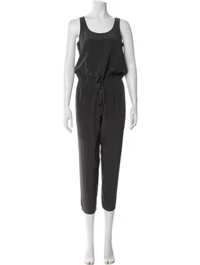 Pre-owned Vince Silk Scoop Neck Jumpsuit In Gray