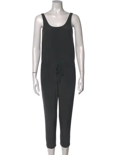 Pre-owned Vince Silk Scoop Neck Jumpsuit In Gray