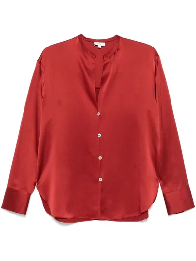 Vince Silk-satin Shirt In Red
