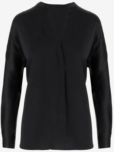 Vince Silk Shirt In Black