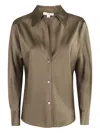 Vince Easy Button Blouse In Green