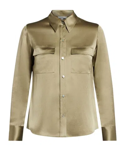 Vince Silk Shirt In Nude