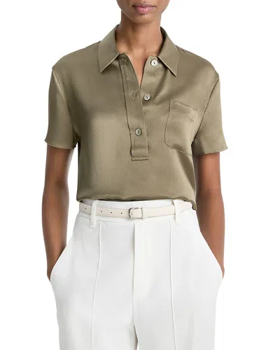 VINCE SILK SHORT SLEEVE POLO SHIRT