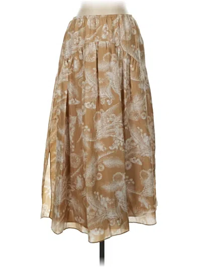 Pre-owned Vince Silk Skirt In Tan