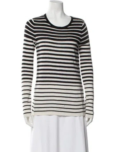 Pre-owned Vince Silk Striped Sweater In White