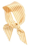Vince Silk Twill Stripe Slim Scarf In Dark Marigold