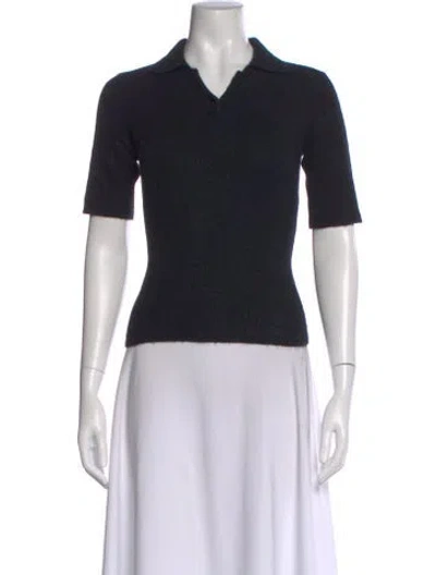 Pre-owned Vince Silk V-neck Sweater In Black