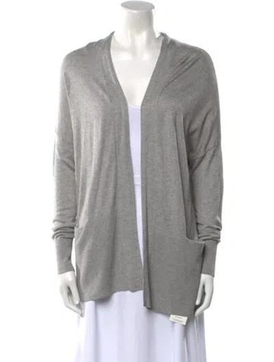 Pre-owned Vince Silk V-neck Sweater In Gray