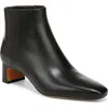 Vince Silvana Leather Zip Ankle Booties In Black