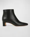 Vince Silvana Leather Zip Ankle Booties In Black Leather