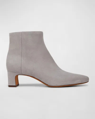 Vince Silvana Suede Zip Booties In Fog Grey