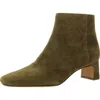 VINCE SILVANA WOMENS ZIP UP SQUARE TOE ANKLE BOOTS