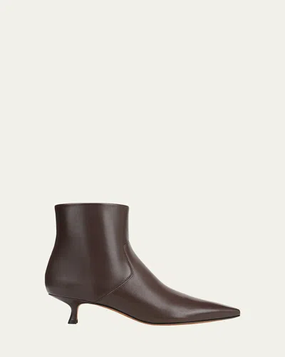 Vince Simone Leather Ankle Booties In Brown