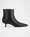 Vince Simone Leather Ankle Boots In Black