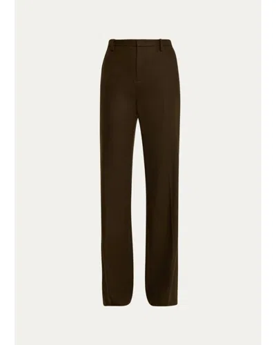 Vince Simone Mid-rise Flare Pants In Brown