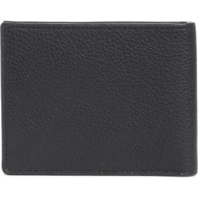 Vince Simple Pebbled Leather Bifold Wallet In Black