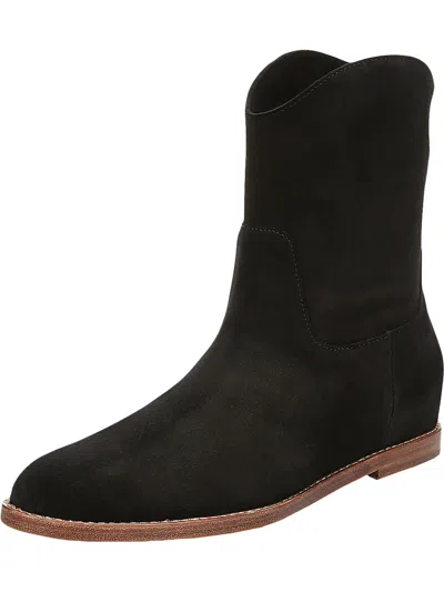 Vince Sinclair Womens Suede Stacked Ankle Boots In Black