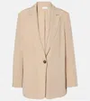 Vince Relaxed Textured Blazer In Beige