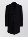 Vince Single Breasted Coat With Notch Lapel And Back Vent In Black