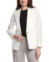 Vince Linen Blend Shrunken Blazer In White