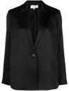 Vince Silk-blend Blazer In Black