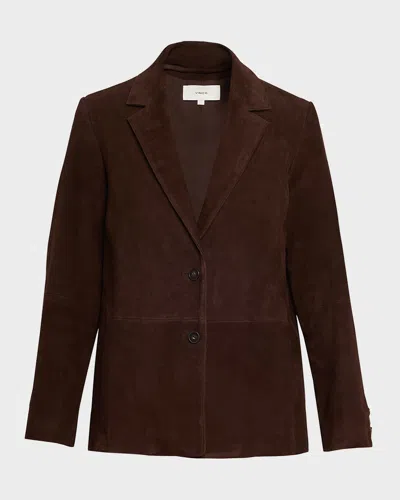 Vince Single-breasted Suede Blazer In Multi