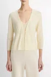 Vince Single Button Cardigan In Dark Vanille In Neutral