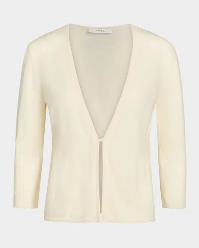 VINCE SINGLE-BUTTON WOOL-CASHMERE CARDIGAN