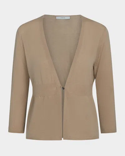 Vince Single-button Wool-cashmere Cardigan In Mojave