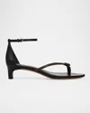 Vince Siri Ankle Strap Kitten Heel Sandal In Black/brown