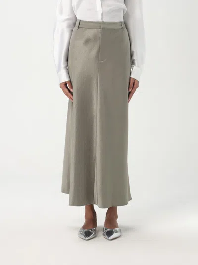 Vince Satin Trouser A-line Skirt In Grau