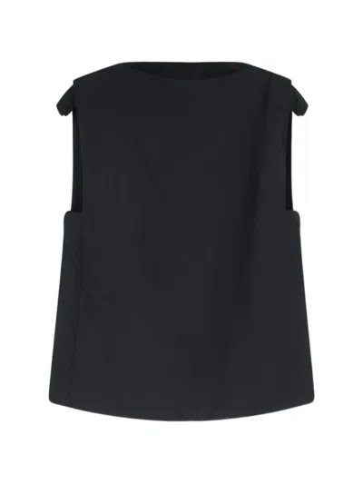 Vince Tank Top With Asymmetrical Drape In Black