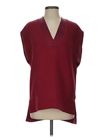 Pre-owned Vince Sleeveless Blouse In Burgundy
