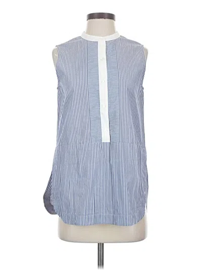 Pre-owned Vince Sleeveless Button Down Shirt In Blue