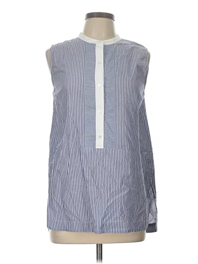 Pre-owned Vince Sleeveless Button Down Shirt In Blue