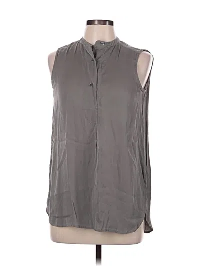 Pre-owned Vince Sleeveless Button Down Shirt In Gray