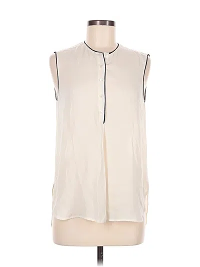 Pre-owned Vince Sleeveless Button Down Shirt In Ivory