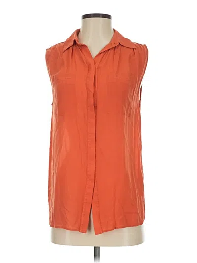Pre-owned Vince Sleeveless Button Down Shirt In Orange