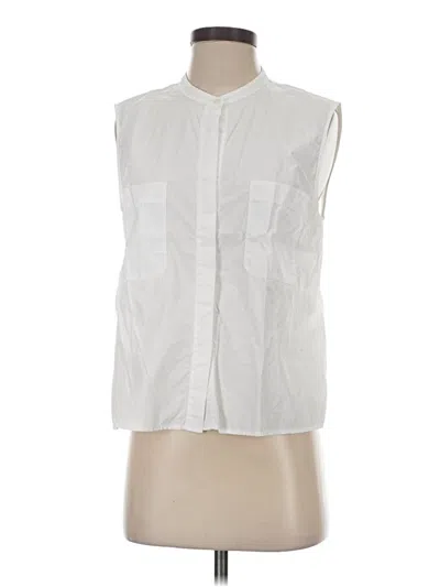 Pre-owned Vince Sleeveless Button Down Shirt In White