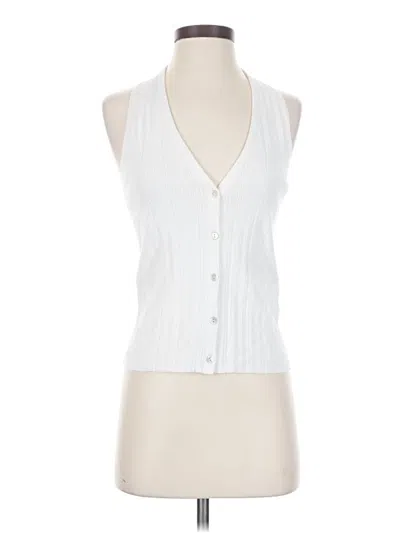 Pre-owned Vince Sleeveless Button Down Shirt In White